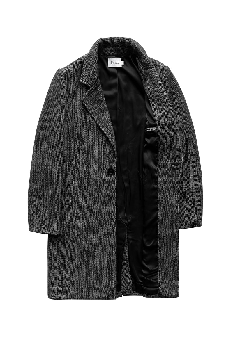 Herringbone Tweed Overcoat