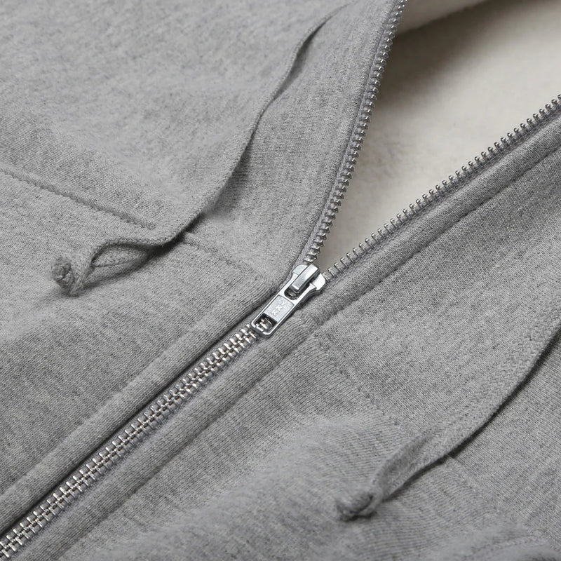 Zip Up Heather Grey Hoodie