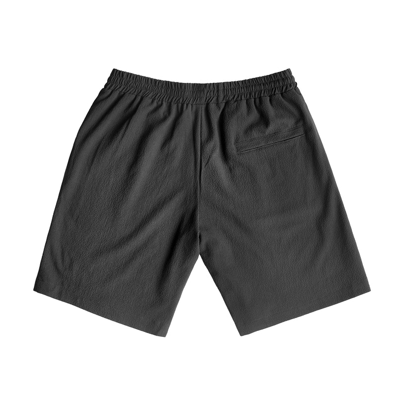 Black Seersucker Shorts