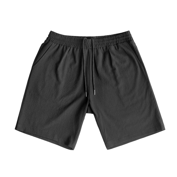 Black Seersucker Shorts