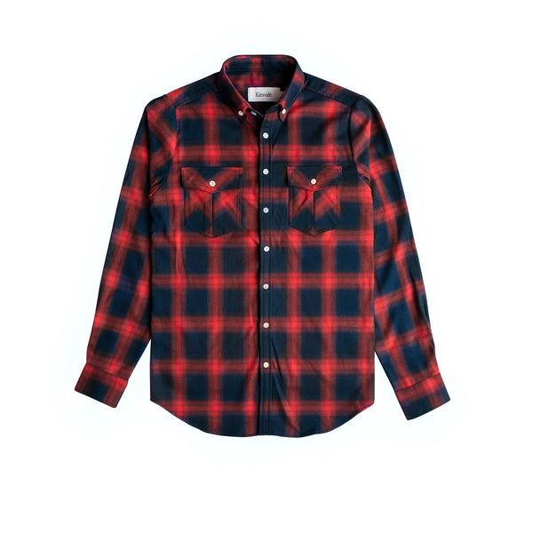 Red / Navy Collared Shirt