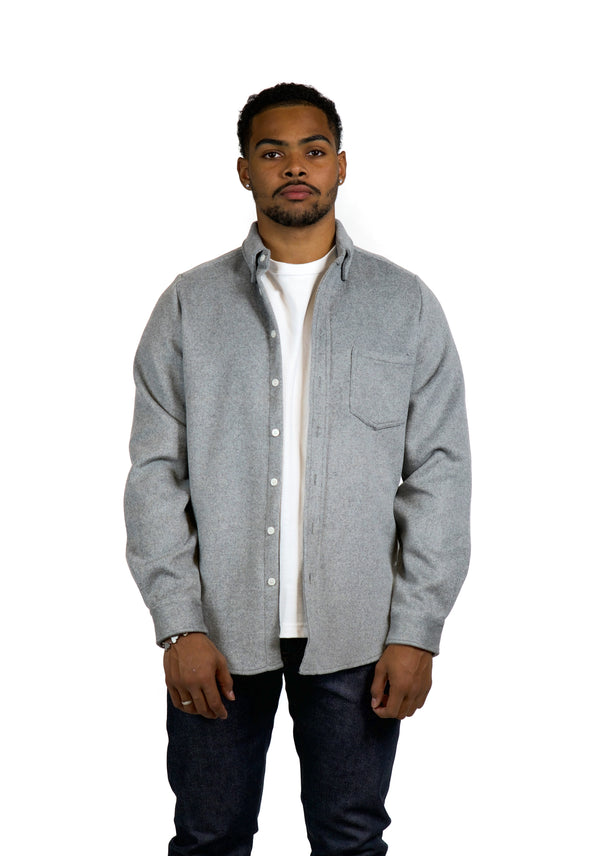 Grey Wool Collared Shirt