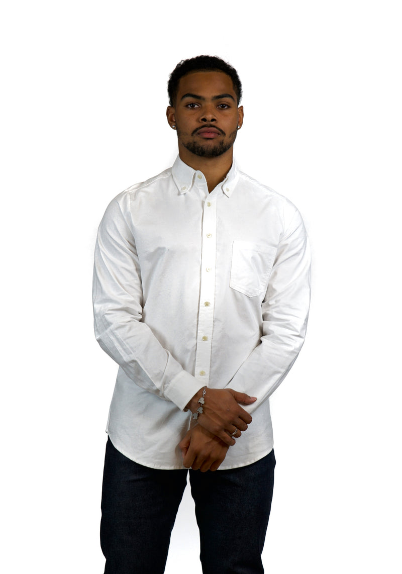 White Oxford Collared Shirt