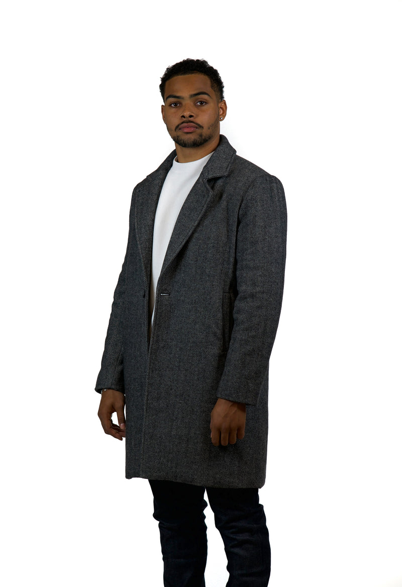 Herringbone Tweed Overcoat