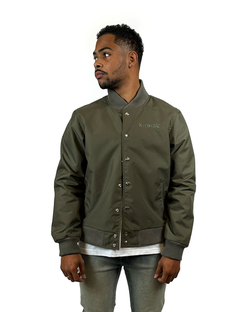 Olive Nylon Bomber